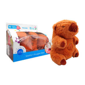 Caja con peluche afelpado de capibara con simulación de respiración, luz y música, variedad de colores y diseños / f1-197 / soothe n snuggle otter / sensory experience