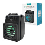 Bocina inalámbrica rectangular de 3 pulgadas con diseño frontal ranurado, luces rgb, puertos entradas usb - tf  / gts-1971 / greatnice