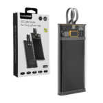 1pza Power bank / batería portátil haing bicolor, con diseño semitransparente, indicador de carga led, puertos conectores y salida tipo c y lightning, variedad de funciones / haing / hi-65 / 10000mah