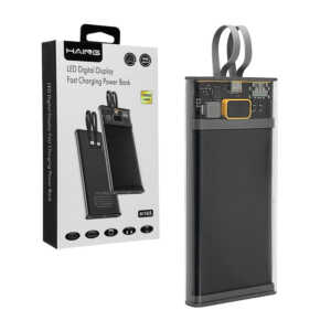 1pza Power bank / batería portátil haing bicolor, con diseño semitransparente, indicador de carga led, puertos conectores y salida tipo c y lightning, variedad de funciones / haing / hi-65 / 10000mah