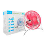 Mini ventilador de escritorio con 4 aspas metálicas y conexión usb, variedad de colores / hj-s-70 / mini fans / hej
