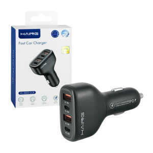 1pza Cargador para coche haing, con 4 puertos conectores, 2 tipo c, 2 usb e iluminación rgb, variedad de usos / haing / fast car charger