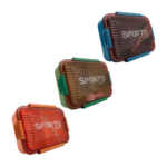 1pza Tupper rectangular bicolor de plástico, con tapa transparente, 3 separaciones y cubiertos, variedad de colores / sports healthylife / fh8662