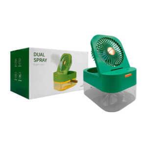 1pza Ventilador de mano, portable rectangular, recargable, con humidificador grande y asa agarradera de tipo cuero, variedad de colores / ven8968 / dual spray