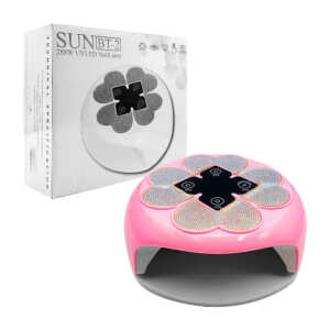 1pza Lámpara para uñas redonda, bicolor, con decoración en forma de corazón o flor diamantados e indicador de pantalla, variedad de colores / sun bt-2 / 288w / la-131