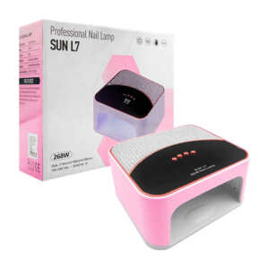 1pza Lámpara cuadrada led uv para uñas, con indicador en pantalla led, botones de tiempo y decoración en diamantes de plástico, variedad de usos / sun l7 / 268w