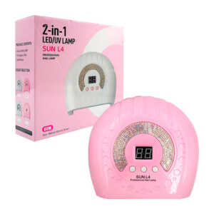 1pza Lámpara mediana ultravioleta para uñas, con decoración en relieve e indicador en pantalla, variedad de colores / sun l4 / 88w