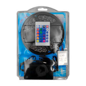 1pza Tira de iluminación led, adherente, con controlador, adaptador de corriente y conector, variedad de colores / fx / led-5050