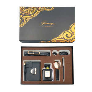Kit de regalo para dama con cartera, cinturón, reloj de mano, llavero, bolígrafo y perfume / lu4344