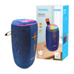 Bocina cilíndrica bluetooth moreka con luces rgb, correa, puertos usb, tf, auxiliar y tipo c, 20w, variedad de colores / moreka-424