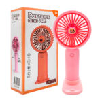 Ventilador de mano recargable con figura decorativa de labubu o capibara y base con soporte para celular / portable mini fan / 890130