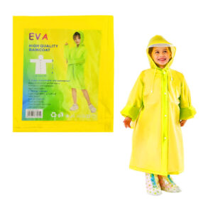 1pza Impermeable infantil, de plástico tipo poncho, holgado, con botones abrochables y capucha ajustable, variedad de colores / eva / 1022 / 55x90cms