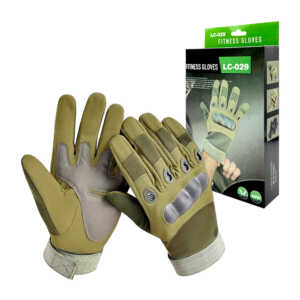 Par de guantes tacticos bicolor protectores, con gomas rígidas protectoras en nudillos y dedos, variedad de colores / lc-029 / fitness gloves