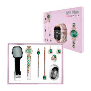 Set de smartwatch con reloj de mano, pendientes, anillo, joyería para dama y cargador, variedad de funciones / a56 plus