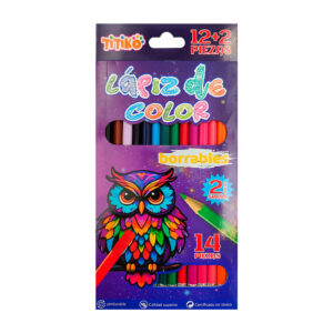 Paquete pequeño de 14 lápices para colorear, con cuerpo de madera y goma borrador, variedad de usos / lapiz de color borrables / titiko