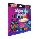 Paquete mediano de 28 lápices para colorear, con cuerpo de madera y goma borrador, variedad de usos / lapiz de color borrables / titiko