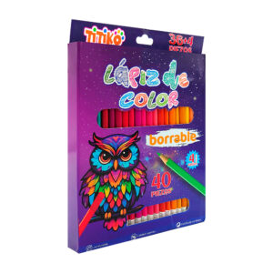 Paquete grande de 40 lápices para colorear, con cuerpo de madera y goma borrador, variedad de usos / lapiz de color borrables / titiko