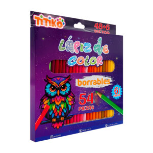 Paquete grande de 54 lápices para colorear, con cuerpo de madera y goma borrador, variedad de usos / lapiz de color borrables / titiko