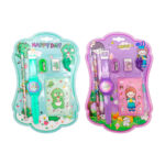 1pza Juego de papelería infantil con sacapuntas, reloj digital, goma borrador, lápiz estampado, libreta y agarralápices, variedad de modelos / hello / happy day / titiko