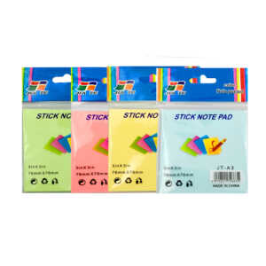 1pza Paquete pequeño con 100 notas adhesivas para escribir, adheribles a superficies, variedad de colores / post it / stick note pad