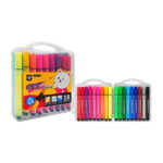 1pza Estuche transparente con 18 marcadores escolares, variedad de colores / 18 colors / chaoran