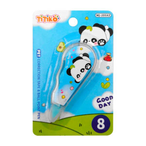 1pza Cinta correctora de escritos, de plástico, pequeña, con estampado de panda kawaii, variedad de usos / titiko / good day