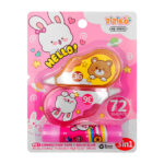Kit de papelería infantil con 2 correctores de cinta y 1 lápiz adhesivo y estampado de animalitos kawaii, variedad de diseños / titiko / hello / wj-208xz