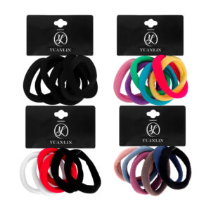 Paquete con 6 ligas / donas medianas para el cabello, variedad de colores / yuanlin / y-53