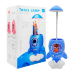 Lámpara para escritorio con portalápices en forma de cohete con figura encapsulada, variedad de modelos y colores / y-a187-35 / rocket table lamp / lámpara nave espacial