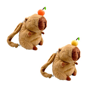Mochila de peluche afelpada mediana en forma de capibara con fruta en la cabeza 35cm aprox, variedad de diseños / yk664 / ym7720