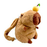 Mochila de peluche afelpada mediana con forma de capibara con fruta en la cabeza / ym7720