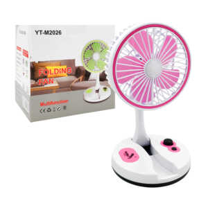 1pza Ventilador plegable mediano, redondo, con botón de encendido y rueda de velocidad, variedad de colores / yt-m2026 / ven8458
