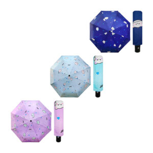 Paraguas / sombrilla de bolsillo automático con filtro solar y estampado de oso kawaii, variedad de colores / fuyuda / 026858