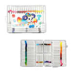 Estuche con 60 plumones de colores con punta suave a base de agua / super marker / zs261