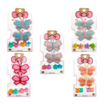 Blíster con 2 mini pinzas con textura tejida y 4 mini pinzas, variedad de modelos y colores / mariposa tejida / pinzas infantiles / zxq02404