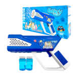 1pza Pistola bicolor de burbujas, con estampado de personajes animados y luz led, variedad de usos / bubble space capsule / bluey / pp277-12