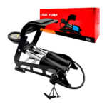 1pza Bomba de aire plegable, con pedal, bicolor, con indicador de presión y boquillas intercambiables, variedad de funciones / foot pump / zy-sf8704g