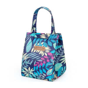 1pza Bolsa agarradera / lonchera térmica, con acabado cosido, broche de velcro y estampado de flores, variedad de modelos / lunch bag / smile all the time