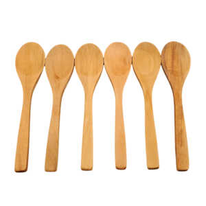 Paquete con 6 cucharas de madera bambú, 15 cm cada una / a4598 / kitchen tools / juego de cuchara