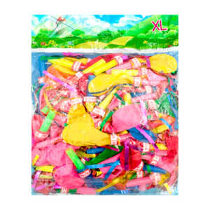 Paquete con globos de colores para fiesta con soplador tipo silbato y cinta decorativa / af0690 / xin le party balloons