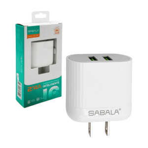 1pza Cubo cargador doble de carga rápida inteligente, con 2 entradas usb, variedad de funciones / sabala / as-310