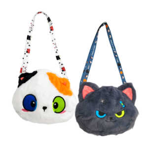 Bolsa afelpada peluche con correa y diseño de cabeza de gato, variedad de modelos / ay-1070