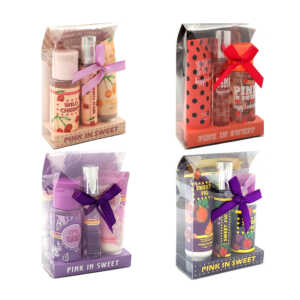Kit de regalo con crema de 50ml, perfume de 20ml y body mist de 60ml, variedad de aromas / pink in sweet / b0068-wf / 106538