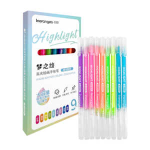 Paquete con 9 plumas de colores en tonos neón / highlight / b2726