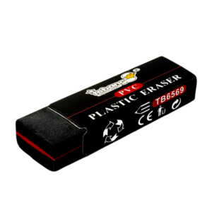 1pza Borrador / goma rectangular de color negro, 6x2x1cm / plastic eraser / tebang / tb6569