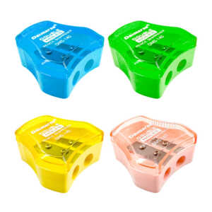 1pza sacapunta de plástico con doble orificio, variedad de colores / b9013 / daimarse / dms-140