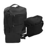 Mochila grande en color liso con 3 compartimentos y 2 bolsas multifuncionales, variedad de colores / bnz-209135