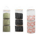 Bolsa colgante multifuncional con 3 compartimentos y estampado animado o cuadros, variedad de diseños / bolsillo-0330