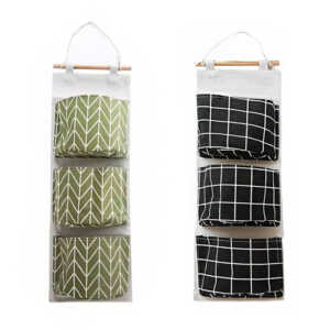 Bolsa colgante multifuncional con 3 compartimentos y estampado animado o cuadros, variedad de diseños / bolsillo-0330