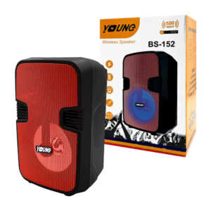Bocina bluetooth pequeña de 4 pulgadas con luz led, recargable, entrada auxiliar para micrófono, tf y usb, variedad de colores / bocina young / bs-152 / bs152